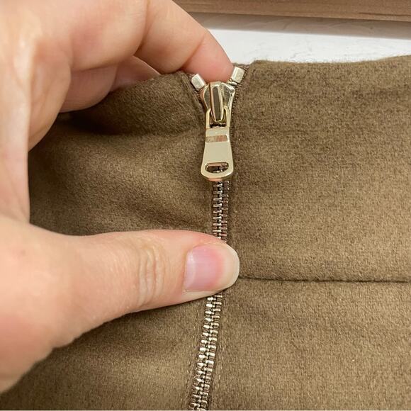 Ann Taylor Brown Wool Blend A Line Mini Skirt Dark Academia Womens 8 Preppy - Picture 4 of 8